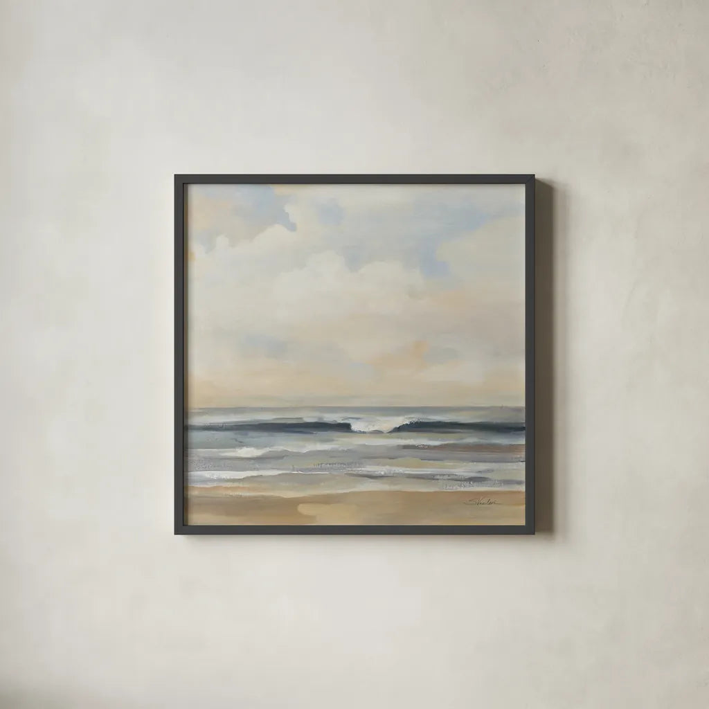 Haze by Silvia Vassileva. Shown in a sleek black glass frame for a contemporary gallery look. Available as an archival giclee rolled canvas, fine art paper, or poster print. SKU 90324a.
