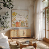 Heartland Harvest II by Silvia Vassileva. Shown in a natural wood frame in a cozy modern living room. Available as an archival giclee rolled canvas, fine art paper, or poster print. SKU 103926a.