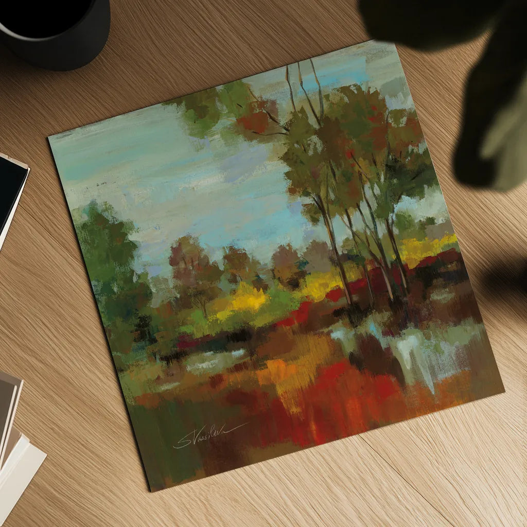 Hidden Pond Hues II by Silvia Vassileva. Shown as a detailed flat fine art print, highlighting archival giclee quality. Available as an archival giclee rolled canvas, fine art paper, or poster print. SKU 7325a.
