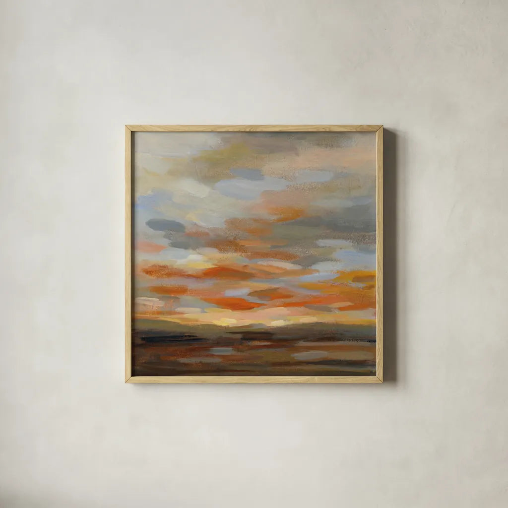 High Desert Sky II by Silvia Vassileva. Shown in a natural wood glass frame for a timeless modern aesthetic. Available as an archival giclee rolled canvas, fine art paper, or poster print. SKU 49264a.