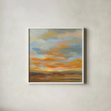 High Desert Sky II Blue by Silvia Vassileva. Shown in a crisp white glass frame for a clean and minimalist style. Available as an archival giclee rolled canvas, fine art paper, or poster print. SKU 55344a.