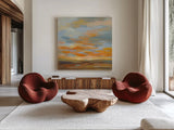 High Desert Sky II Blue by Silvia Vassileva. Shown as extra-large giant wall art in a modern living room. Available as an archival giclee rolled canvas, fine art paper, or poster print. SKU 55344a.