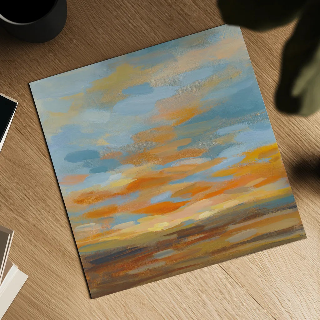 High Desert Sky II Bright Blue by Silvia Vassileva. Shown as a detailed flat fine art print, highlighting archival giclee quality. Available as an archival giclee rolled canvas, fine art paper, or poster print. SKU 55345a.