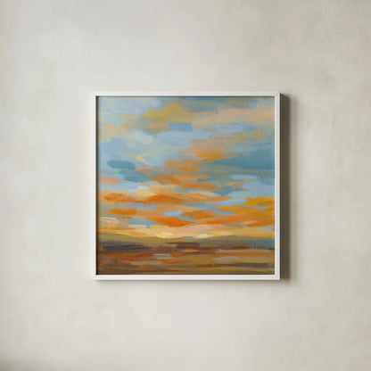 High Desert Sky II Bright Blue by Silvia Vassileva. Shown in a crisp white glass frame for a clean and minimalist style. Available as an archival giclee rolled canvas, fine art paper, or poster print. SKU 55345a.