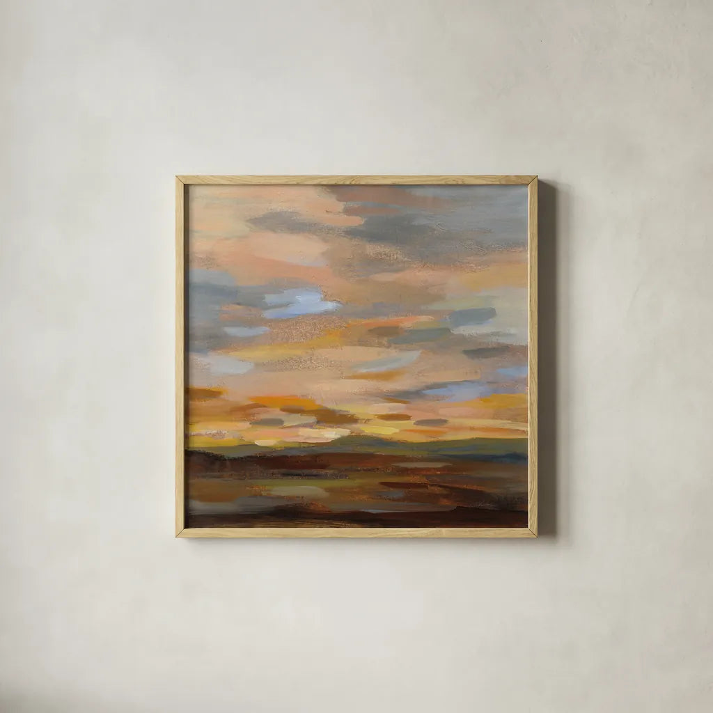 High Desert Sky III by Silvia Vassileva. Shown in a natural wood glass frame for a timeless modern aesthetic. Available as an archival giclee rolled canvas, fine art paper, or poster print. SKU 49265a.