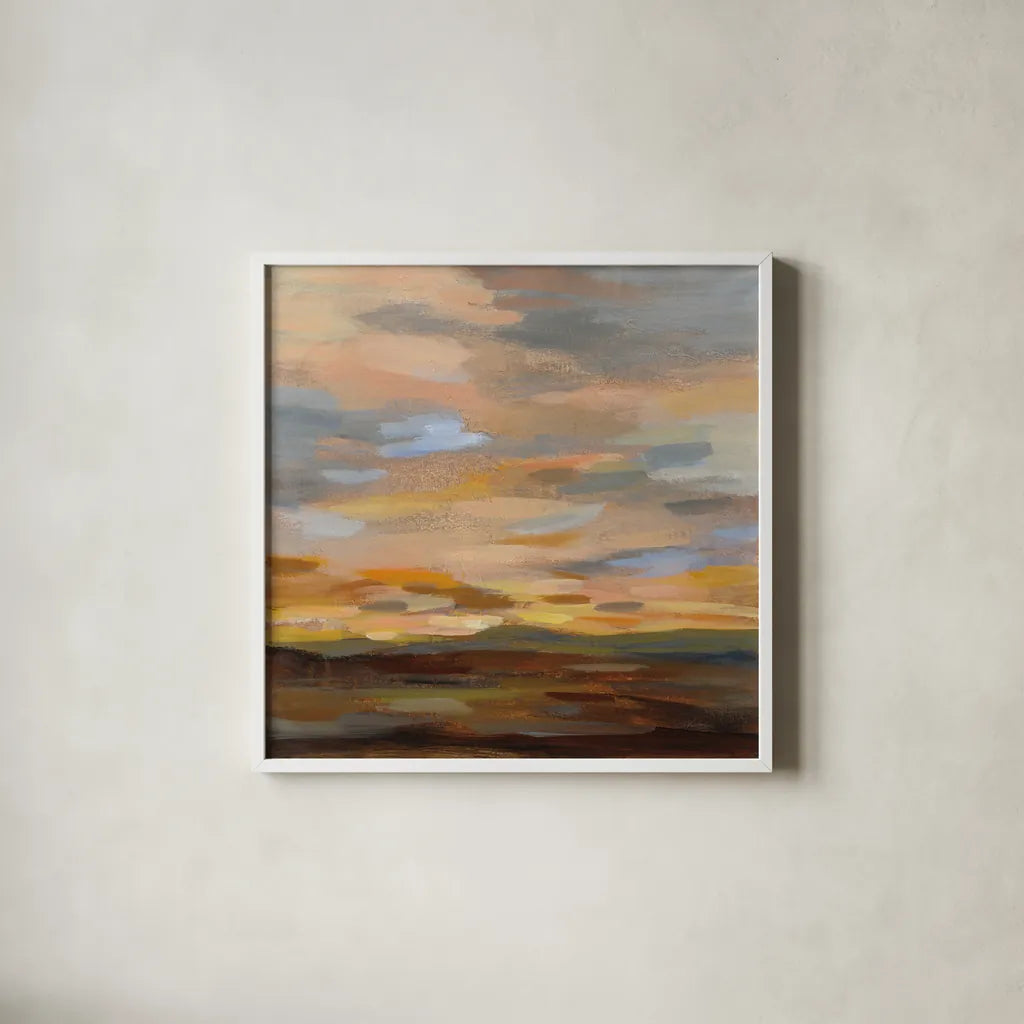 High Desert Sky III by Silvia Vassileva. Shown in a crisp white glass frame for a clean and minimalist style. Available as an archival giclee rolled canvas, fine art paper, or poster print. SKU 49265a.