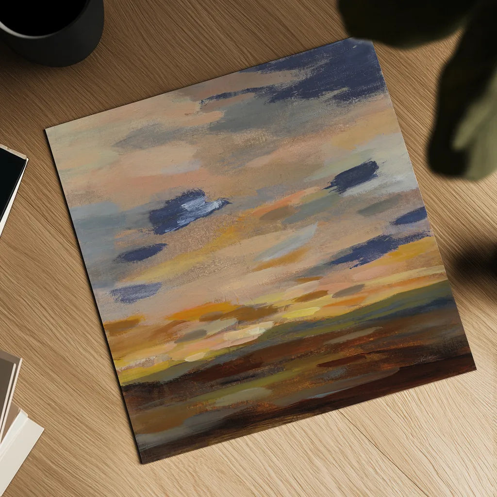 High Desert Sky III Navy by Silvia Vassileva. Shown as a detailed flat fine art print, highlighting archival giclee quality. Available as an archival giclee rolled canvas, fine art paper, or poster print. SKU 56066a.