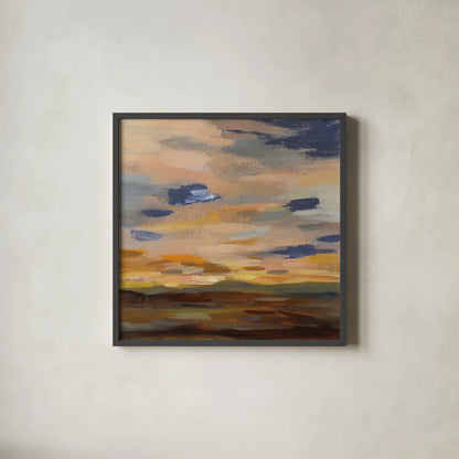 High Desert Sky III Navy by Silvia Vassileva. Shown in a sleek black glass frame for a contemporary gallery look. Available as an archival giclee rolled canvas, fine art paper, or poster print. SKU 56066a.