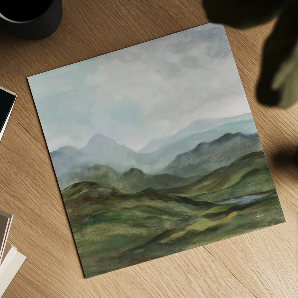 High Mountain by Silvia Vassileva. Shown as a detailed flat fine art print, highlighting archival giclee quality. Available as an archival giclee rolled canvas, fine art paper, or poster print. SKU 99705a.