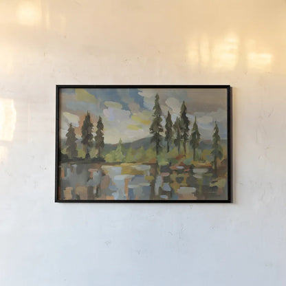 High Mountain Lake by Silvia Vassileva. shown as a paper print in a black flame. Available as a archival giclee rolled canvas, fine art paper, or poster print. SKU 89312i.