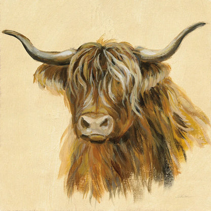 Highland Animal Cow by Silvia Vassileva. SKU 55086a. Archival Giclee Fine art print for wall decor.