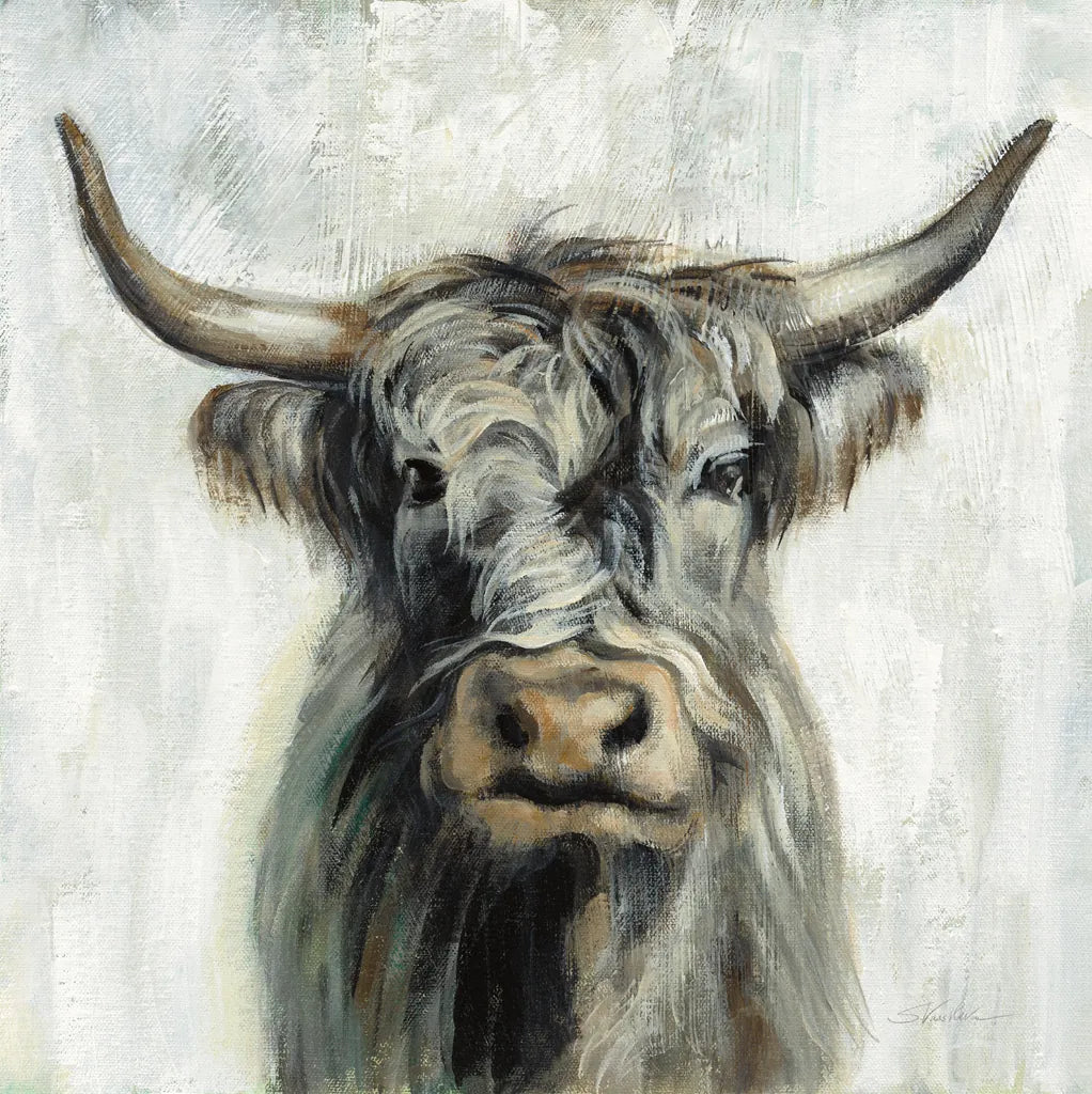 Highland Cow by Silvia Vassileva. SKU 53710a. Archival Giclee Fine art print for wall decor.