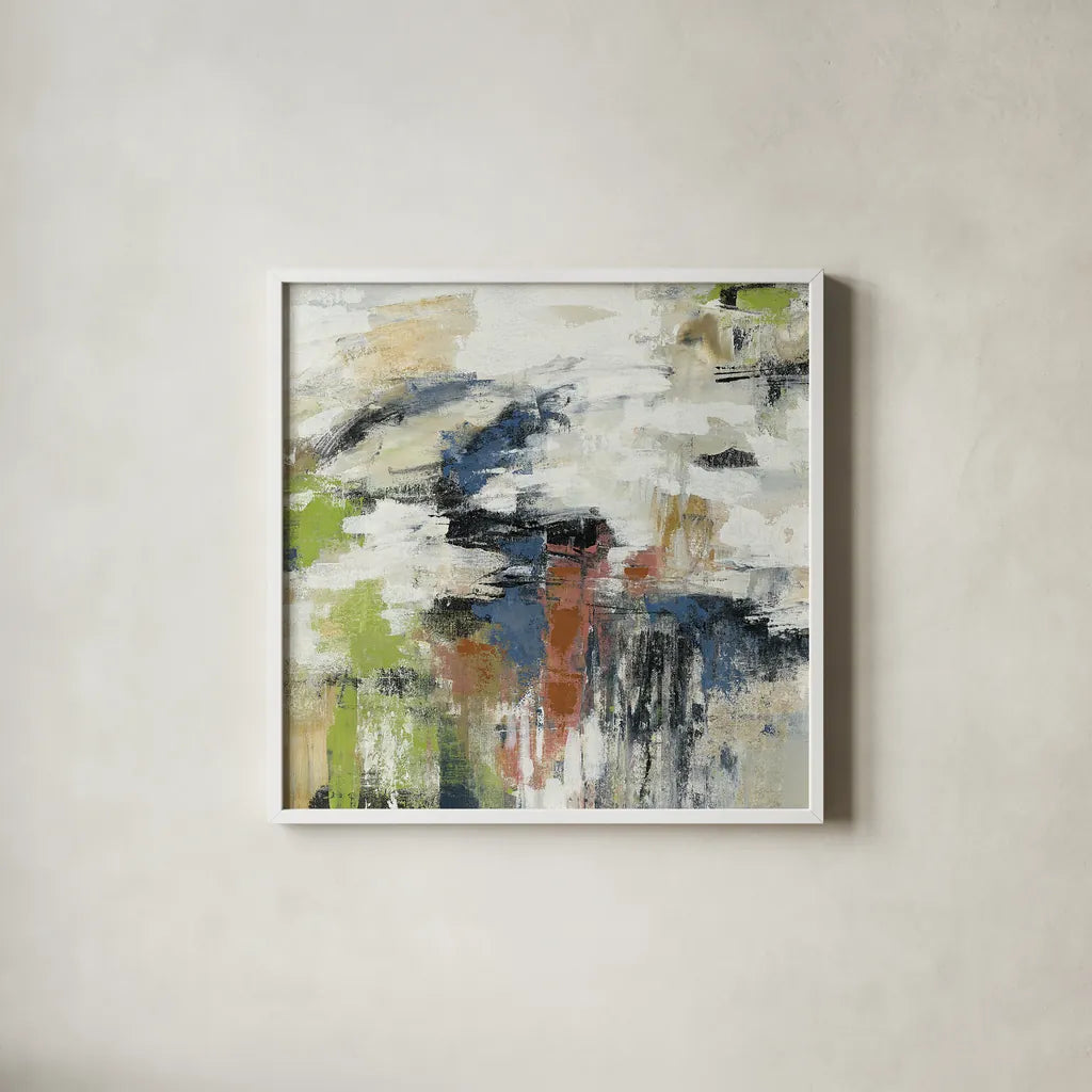 Highline View Crop by Silvia Vassileva. Shown in a crisp white glass frame for a clean and minimalist style. Available as an archival giclee rolled canvas, fine art paper, or poster print. SKU 26435a.