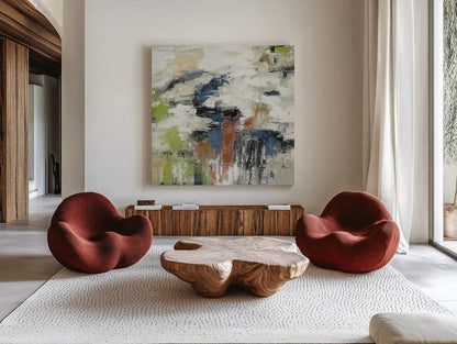 Highline View Crop by Silvia Vassileva. Shown as extra-large giant wall art in a modern living room. Available as an archival giclee rolled canvas, fine art paper, or poster print. SKU 26435a.