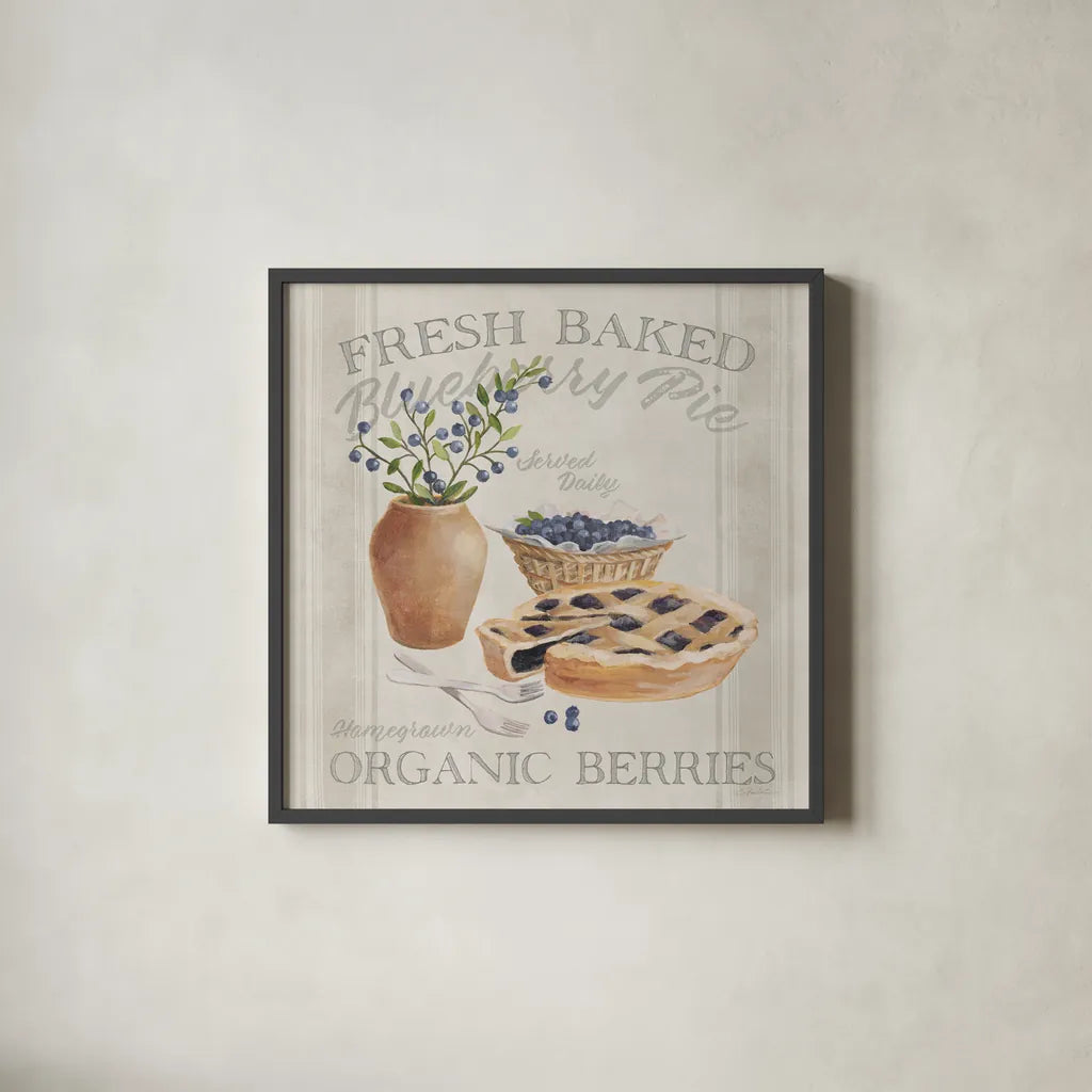 Homemade Happiness II by Silvia Vassileva. Shown in a sleek black glass frame for a contemporary gallery look. Available as an archival giclee rolled canvas, fine art paper, or poster print. SKU 66781a.