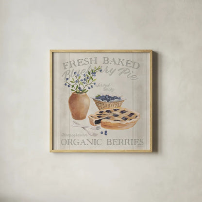 Homemade Happiness II by Silvia Vassileva. Shown in a natural wood glass frame for a timeless modern aesthetic. Available as an archival giclee rolled canvas, fine art paper, or poster print. SKU 66781a.