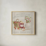 Homemade Happiness III by Silvia Vassileva. Shown in a natural wood glass frame for a timeless modern aesthetic. Available as an archival giclee rolled canvas, fine art paper, or poster print. SKU 66782a.