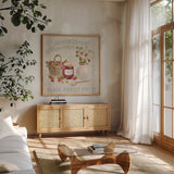 Homemade Happiness III by Silvia Vassileva. Shown in a natural wood frame in a cozy modern living room. Available as an archival giclee rolled canvas, fine art paper, or poster print. SKU 66782a.
