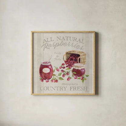 Homemade Happiness IV by Silvia Vassileva. Shown in a natural wood glass frame for a timeless modern aesthetic. Available as an archival giclee rolled canvas, fine art paper, or poster print. SKU 66783a.