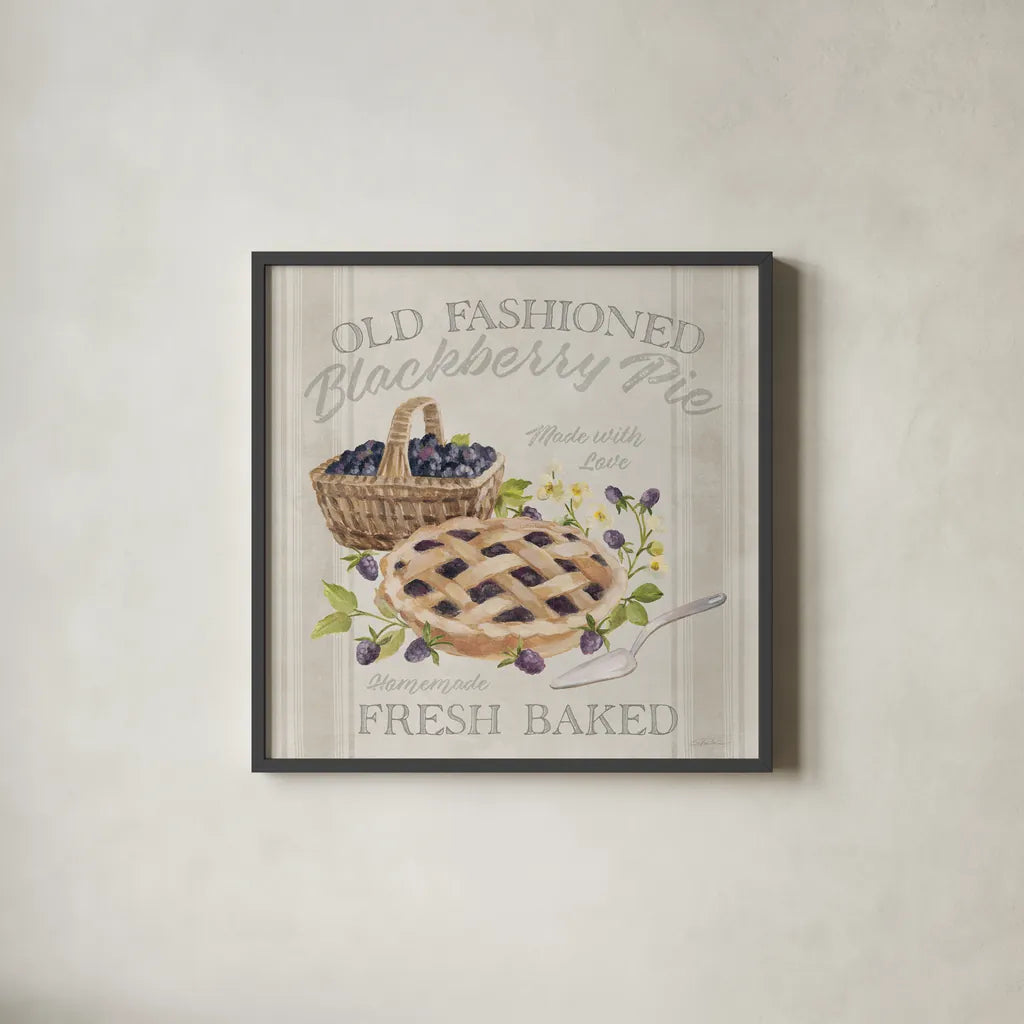 Homemade Happiness V by Silvia Vassileva. Shown in a sleek black glass frame for a contemporary gallery look. Available as an archival giclee rolled canvas, fine art paper, or poster print. SKU 66784a.