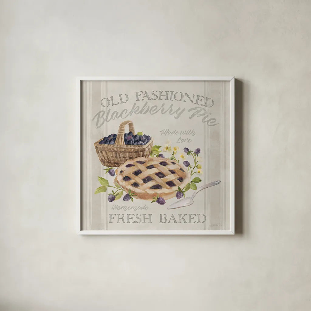 Homemade Happiness V by Silvia Vassileva. Shown in a crisp white glass frame for a clean and minimalist style. Available as an archival giclee rolled canvas, fine art paper, or poster print. SKU 66784a.