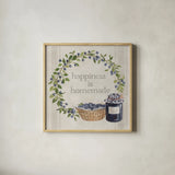 Homemade Happiness VI by Silvia Vassileva. Shown in a natural wood glass frame for a timeless modern aesthetic. Available as an archival giclee rolled canvas, fine art paper, or poster print. SKU 66785a.