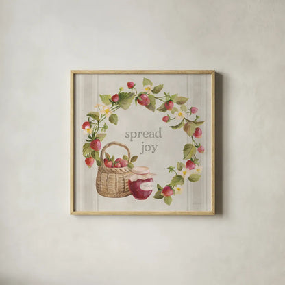 Homemade Happiness VII by Silvia Vassileva. Shown in a natural wood glass frame for a timeless modern aesthetic. Available as an archival giclee rolled canvas, fine art paper, or poster print. SKU 66786a.