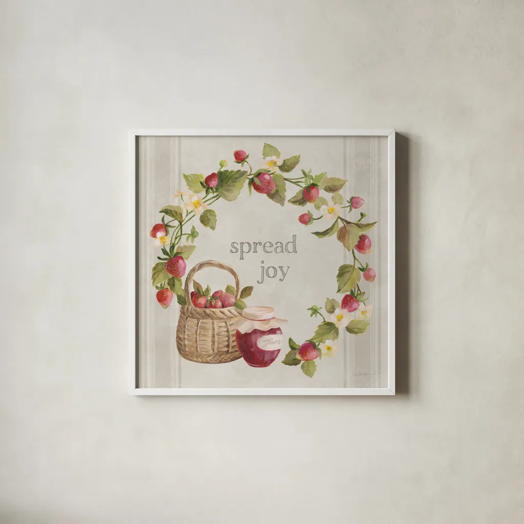 Homemade Happiness VII by Silvia Vassileva. Shown in a crisp white glass frame for a clean and minimalist style. Available as an archival giclee rolled canvas, fine art paper, or poster print. SKU 66786a.