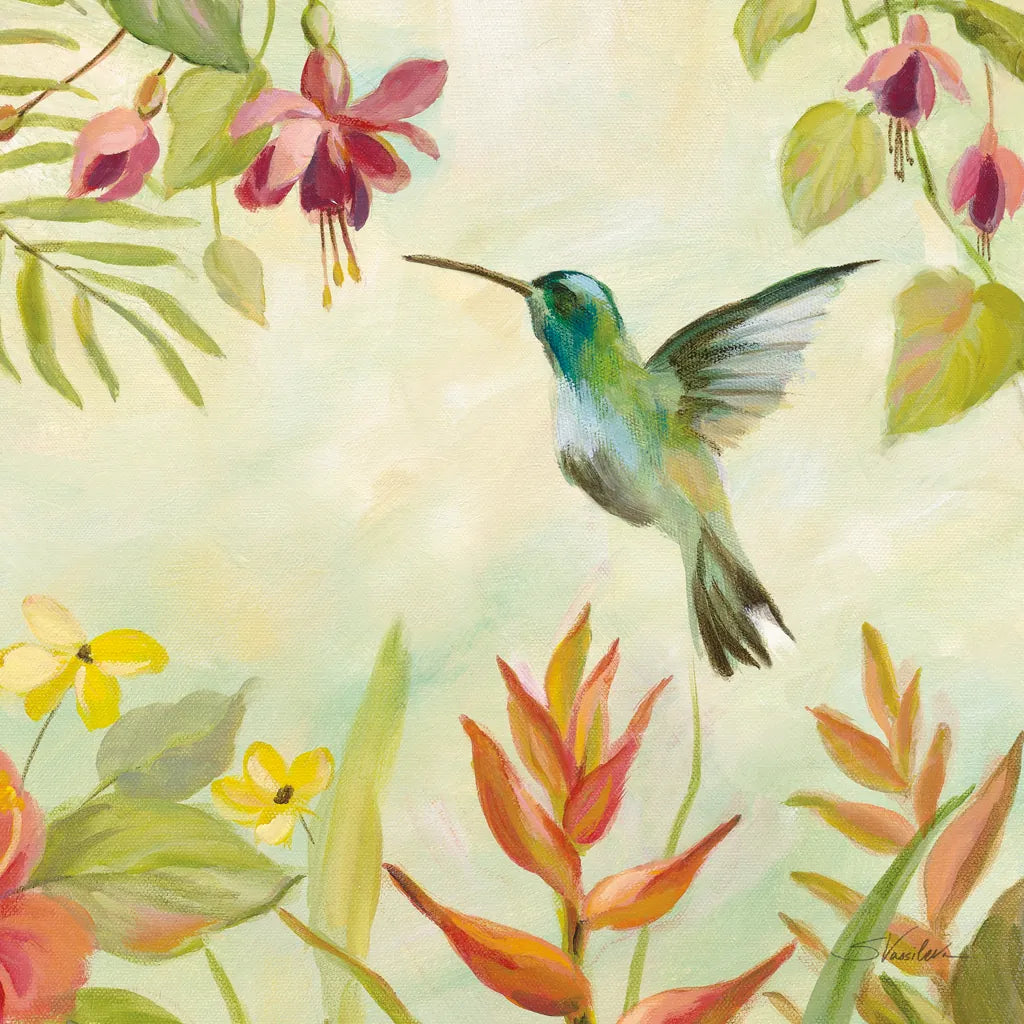 Hummingbirds Song III by Silvia Vassileva. SKU 69159a. Archival Giclee Fine art print for wall decor.