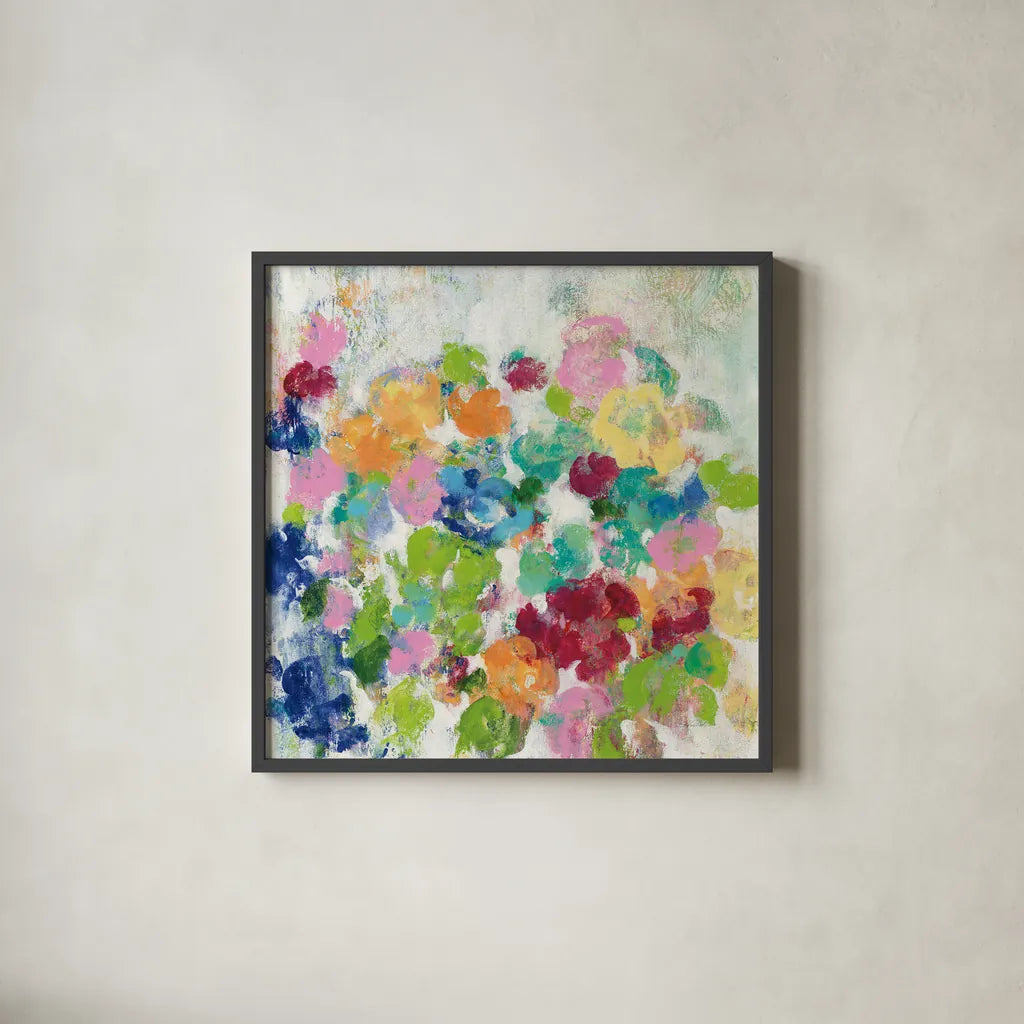 Hydrangea Bouquet III by Silvia Vassileva. Shown in a sleek black glass frame for a contemporary gallery look. Available as an archival giclee rolled canvas, fine art paper, or poster print. SKU 35837a.