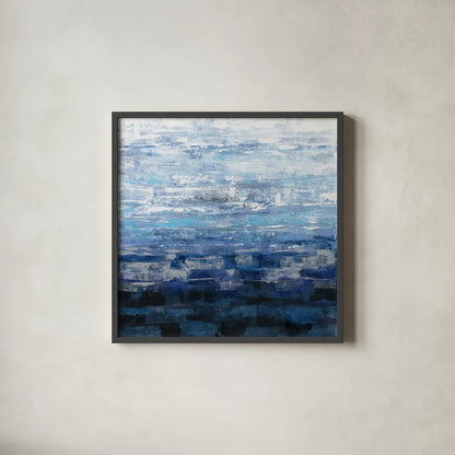 Icelandic Wave by Silvia Vassileva. Shown in a sleek black glass frame for a contemporary gallery look. Available as an archival giclee rolled canvas, fine art paper, or poster print. SKU 35831a.