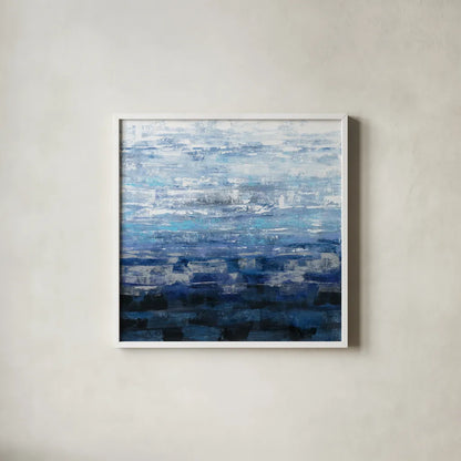 Icelandic Wave by Silvia Vassileva. Shown in a crisp white glass frame for a clean and minimalist style. Available as an archival giclee rolled canvas, fine art paper, or poster print. SKU 35831a.