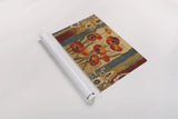 Ikat Floral Tapestry by Silvia Vassileva. shown as a rolled paper print. Available as archival giclee rolled canvas, fine art paper, or poster print. SKU 6221i.
