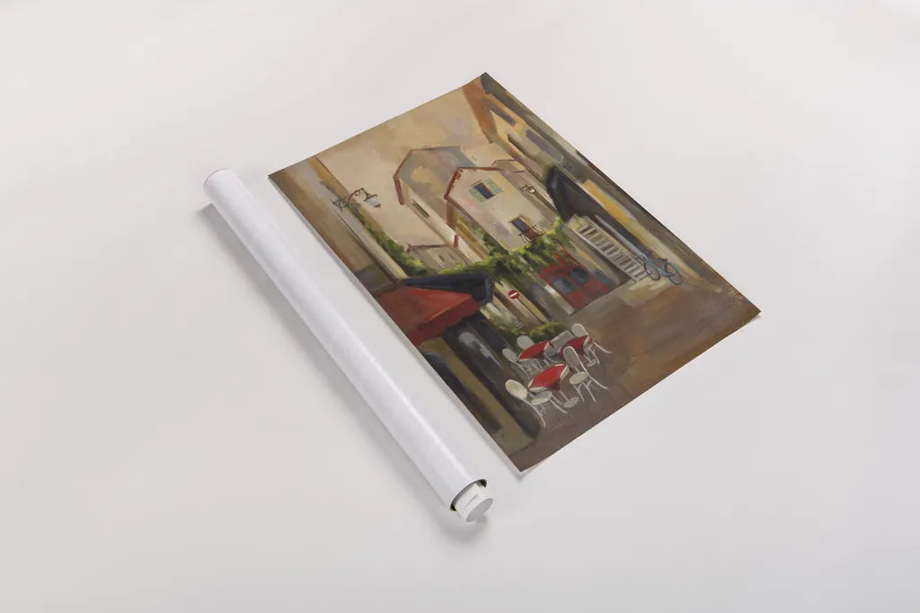 In Town by Silvia Vassileva. shown as a rolled paper print. Available as archival giclee rolled canvas, fine art paper, or poster print. SKU 60319h.