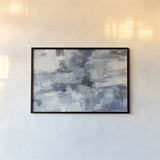 In the Clouds Indigo and Gray by Silvia Vassileva. shown as a paper print in a black flame. Available as a archival giclee rolled canvas, fine art paper, or poster print. SKU 20867i.
