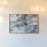 In the Clouds Indigo and Gray by Silvia Vassileva. shown as a paper print in a natural frame. Available as a archival giclee rolled canvas, fine art paper, or poster print. SKU 20867i.