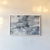 In the Clouds Indigo and Gray by Silvia Vassileva. shown as a paper print in a white frame. Available as a archival giclee rolled canvas, fine art paper, or poster print. SKU 20867i.