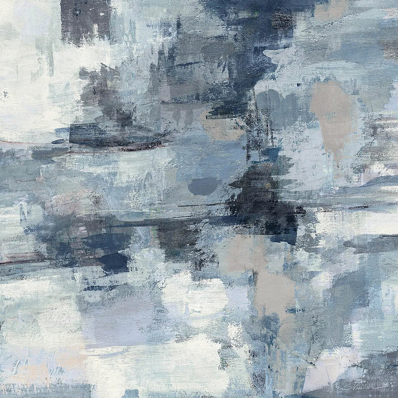 In the Clouds Indigo and Gray Crop by Silvia Vassileva. SKU 20867a. Archival Giclee Fine art print for wall decor.