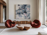 In the Clouds Neutral Pink Crop by Silvia Vassileva. Shown as extra-large giant wall art in a modern living room. Available as an archival giclee rolled canvas, fine art paper, or poster print. SKU 47866a.