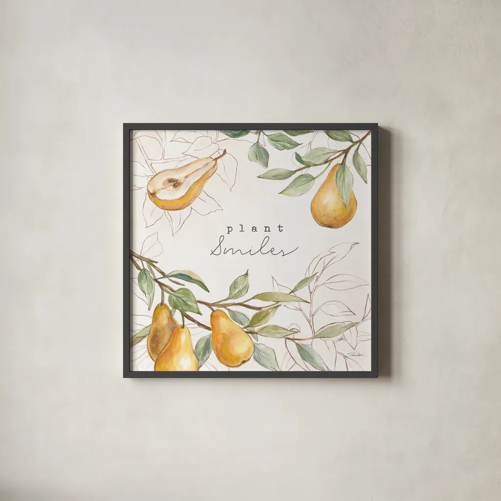In the Orchard III by Silvia Vassileva. Shown in a sleek black glass frame for a contemporary gallery look. Available as an archival giclee rolled canvas, fine art paper, or poster print. SKU 73600a.