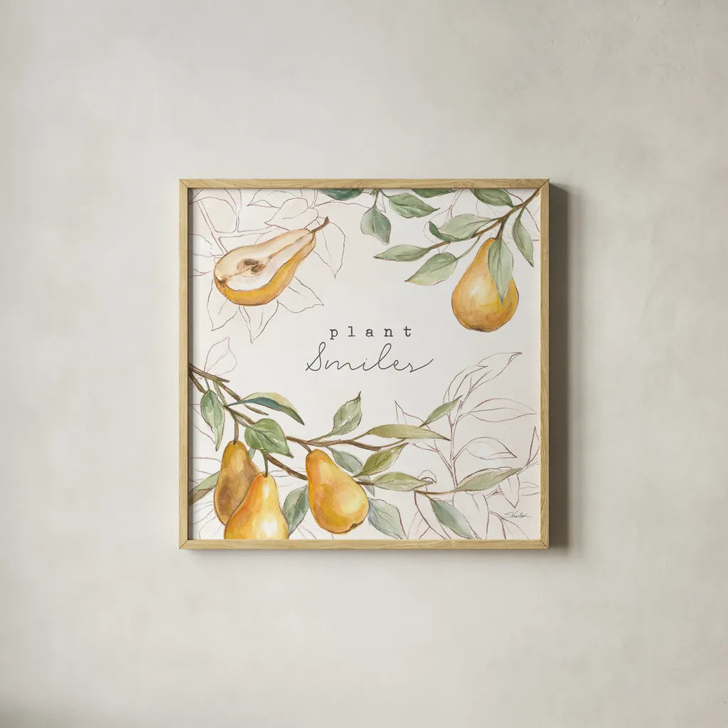 In the Orchard III by Silvia Vassileva. Shown in a natural wood glass frame for a timeless modern aesthetic. Available as an archival giclee rolled canvas, fine art paper, or poster print. SKU 73600a.