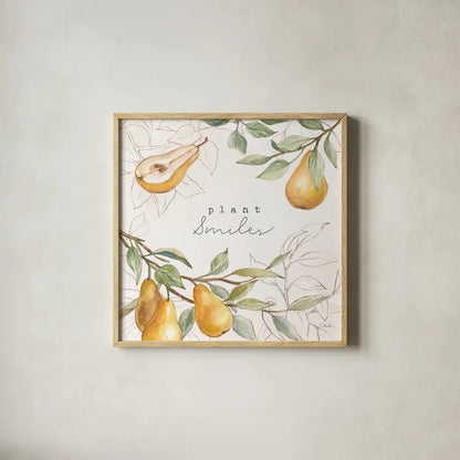 In the Orchard III by Silvia Vassileva. Shown in a natural wood glass frame for a timeless modern aesthetic. Available as an archival giclee rolled canvas, fine art paper, or poster print. SKU 73600a.