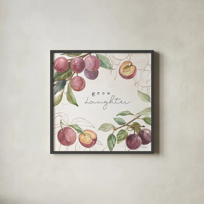 In the Orchard IV by Silvia Vassileva. Shown in a sleek black glass frame for a contemporary gallery look. Available as an archival giclee rolled canvas, fine art paper, or poster print. SKU 73601a.