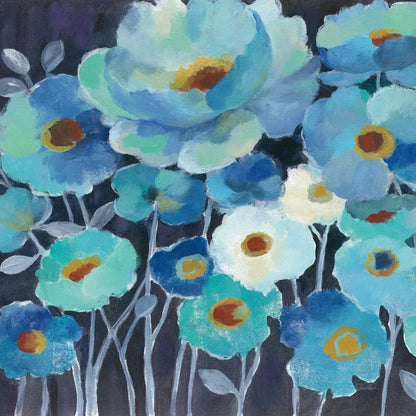 Indigo Flowers III by Silvia Vassileva. SKU 17815a. Archival Giclee Fine art print for wall decor.