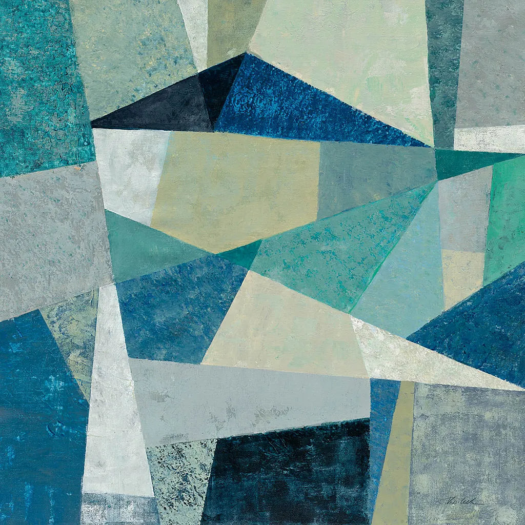 Indigo Geo Metric by Silvia Vassileva. SKU 23834a. Archival Giclee Fine art print for wall decor.