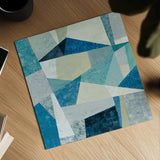 Indigo Geo Metric Soft by Silvia Vassileva. Shown as a detailed flat fine art print, highlighting archival giclee quality. Available as an archival giclee rolled canvas, fine art paper, or poster print. SKU 30772a.
