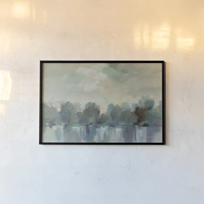 Indigo Haze by Silvia Vassileva. shown as a paper print in a black flame. Available as a archival giclee rolled canvas, fine art paper, or poster print. SKU 95135i.