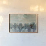 Indigo Haze by Silvia Vassileva. shown as a paper print in a natural frame. Available as a archival giclee rolled canvas, fine art paper, or poster print. SKU 95135i.