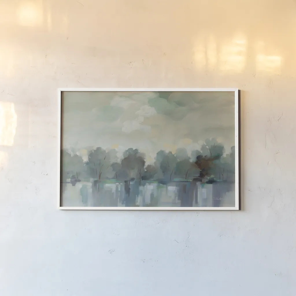 Indigo Haze by Silvia Vassileva. shown as a paper print in a white frame. Available as a archival giclee rolled canvas, fine art paper, or poster print. SKU 95135i.