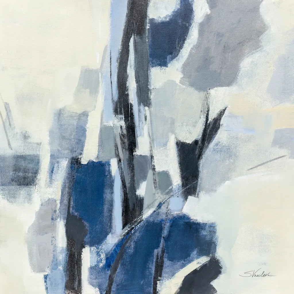 Indigo Mosaic by Silvia Vassileva. SKU 84523a. Archival Giclee Fine art print for wall decor.